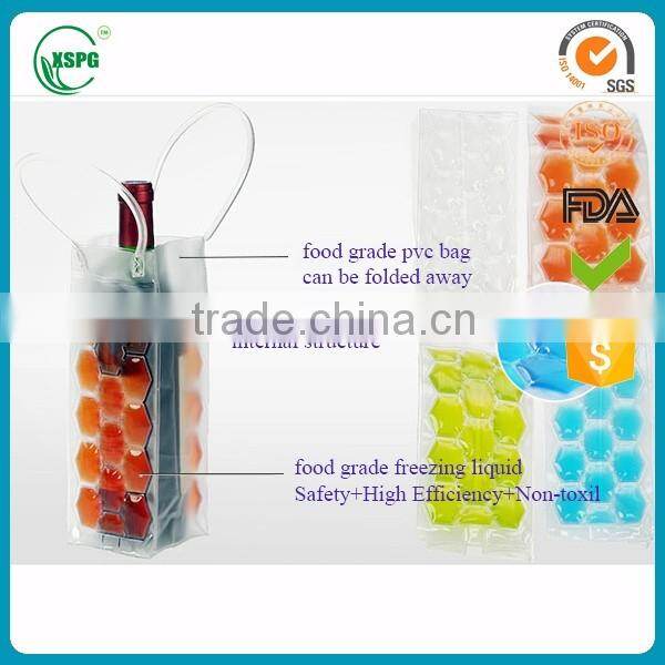 2016 Eco-friendly Colorful Pvc Beer Bottle Cooler Bag Plastic Pvc Ice Wine Bag
