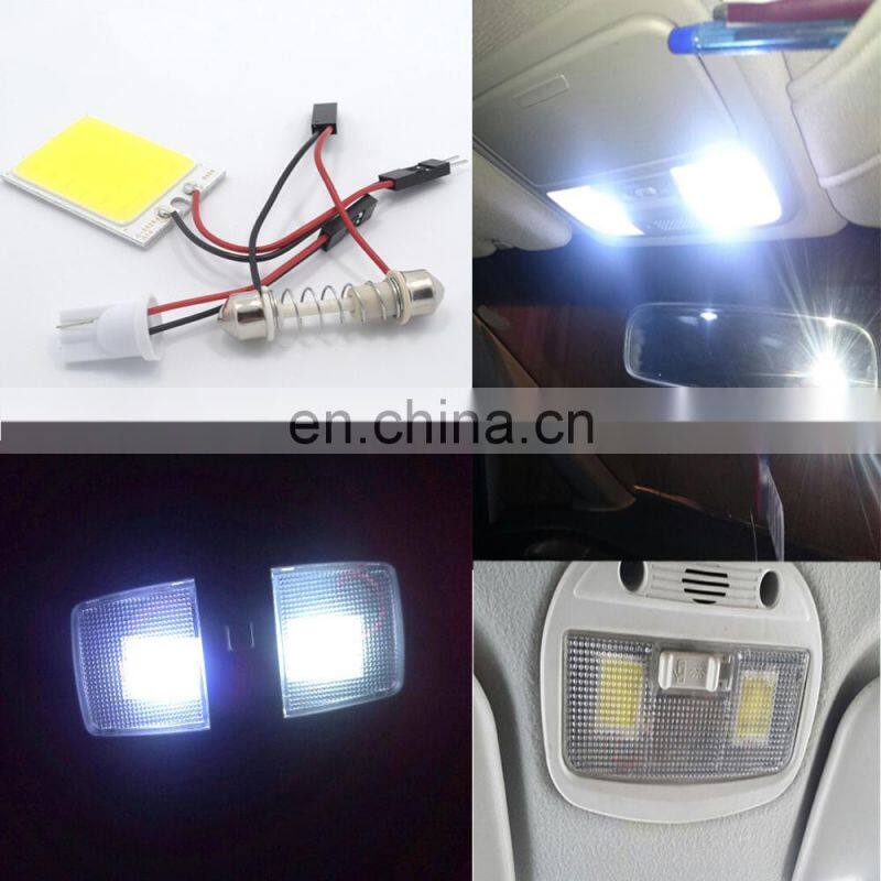 1Pcs White T10 24 Smd Cob Led Panel Car Auto Interior Reading Map Lamp Bulb Light Dome Festoon BA9S 3Adapter DC 12v