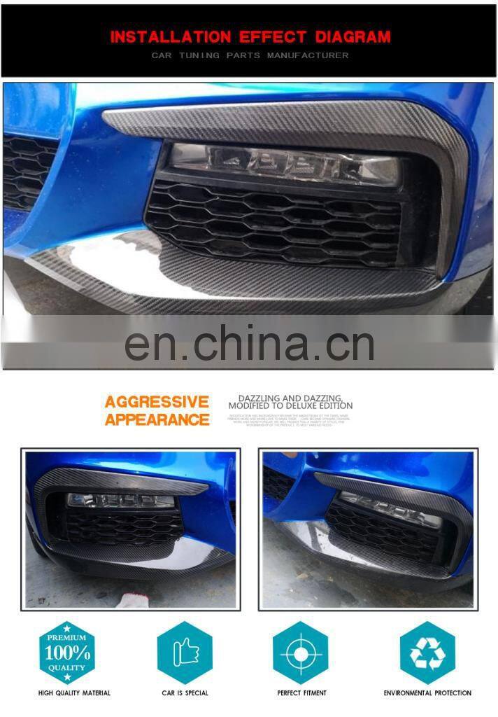 Carbon Fiber Fog Lamp Cover for BMW 5 Series G30 G38 540i M Sport Sedan 4 Door 2017-2019