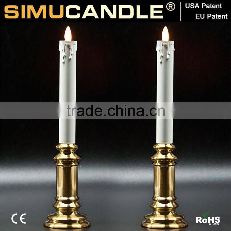 LED taper candle with moving wick with USA and EU patent below party