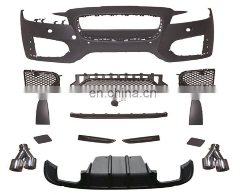 Runde Car Modification PP Material R-SPORT Style Body Kit For 2016-2020 Jaguar XF XFL Front Bumper Grille Rear Lip Exhaust