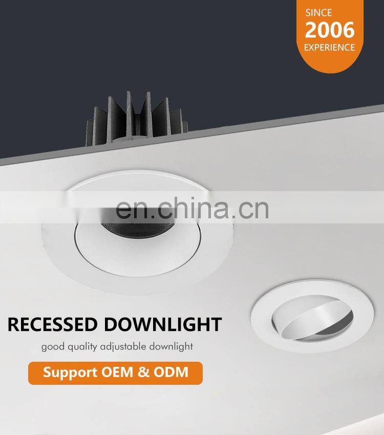 Energy Saving White Trim Recessed Spot Light Ceiling Fixture Indoor 7W COB LED Downlight