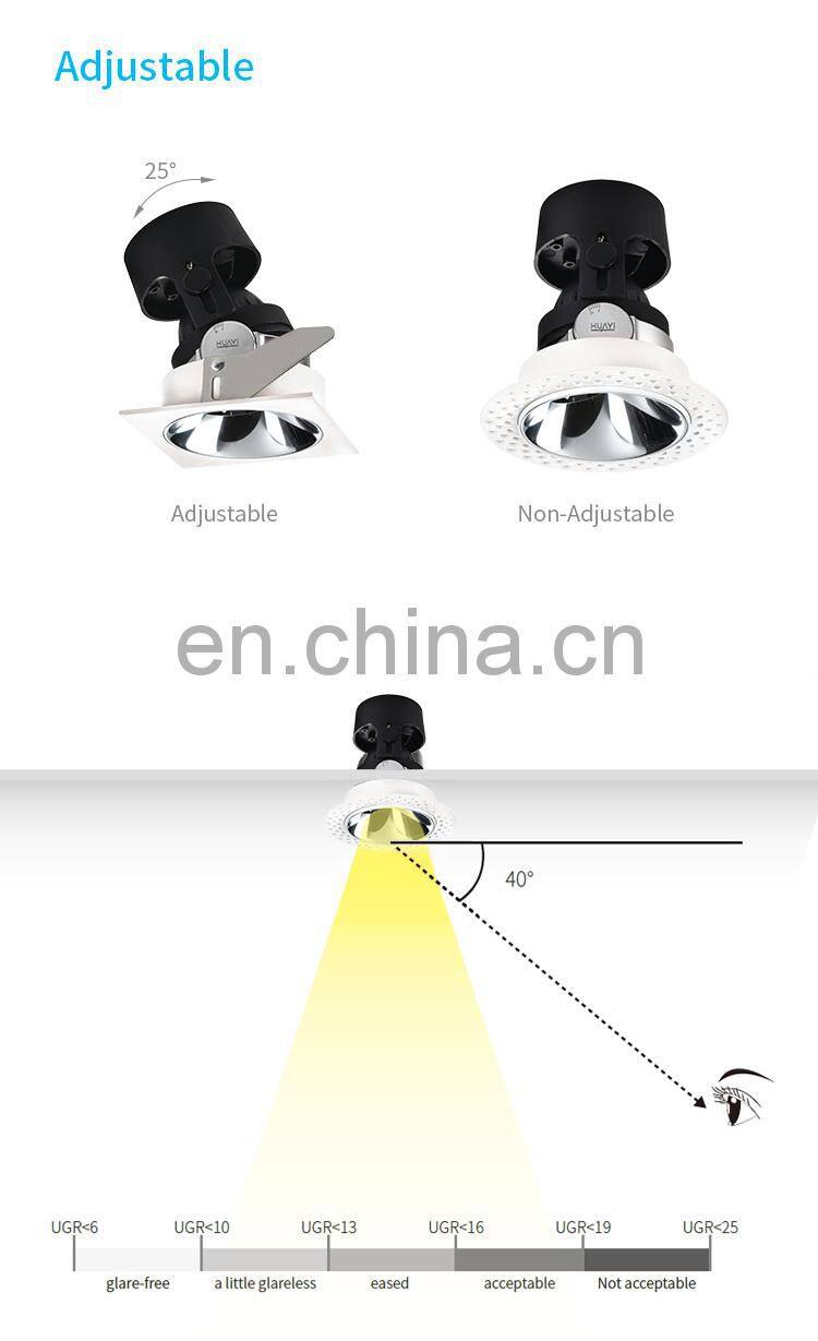 HUAYI Drop Shipping Project Aluminum 14w Indoor Market Museum Recessed Ceiling Led Spotlight
