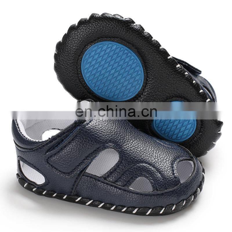 Summer Baby Boy Shoes Kids Beach Sandals for Boys Soft Leather Bottom Non-Slip Closed Toe Safty Shoes Children Shoes