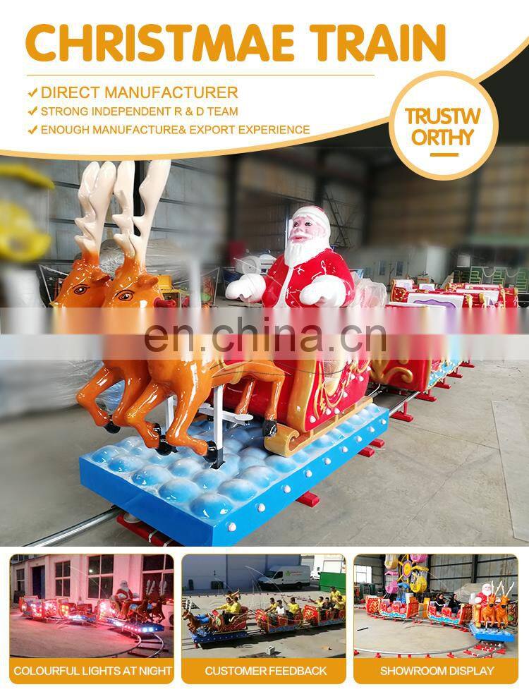 Outdoor electric ride on train with tracks christmas village train on sale