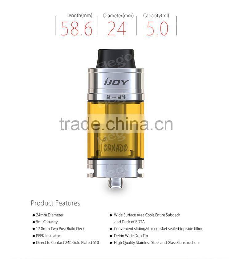 Stock Offer IJOY Tornado RDTA Tank with T4 Deck, Original IJOY Tornado