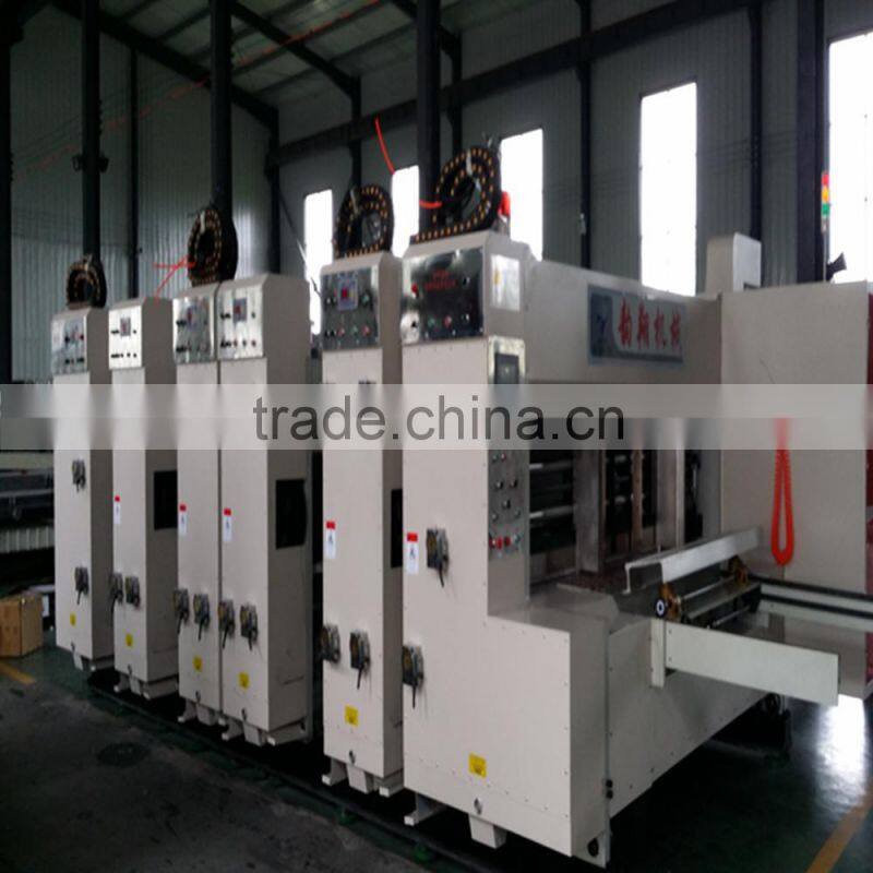Lead edge feeder two colors printing slotter machine box making machine