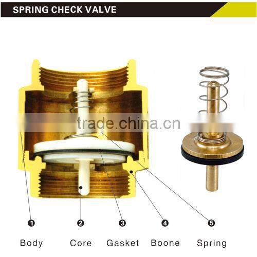 HR6010 factory manufacture forged brass water plastic core's swing check valve& non-return valve