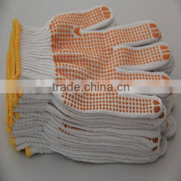 cheap orange pvc dotted labor anti-skid gloves