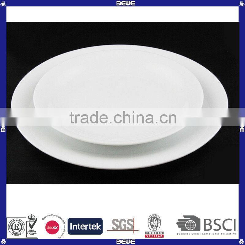 custom white custom made round plate