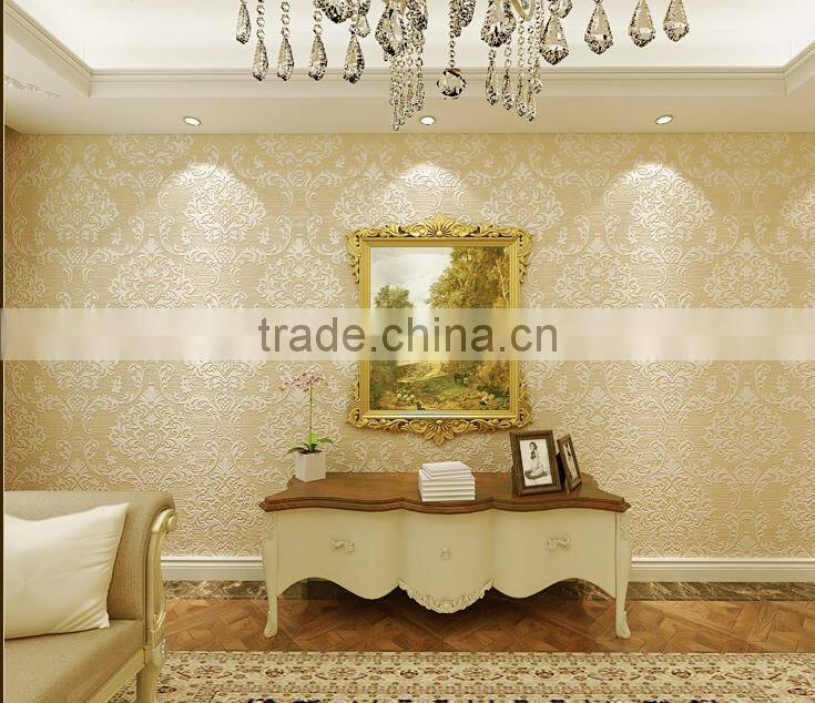European style luxury non-woven embossment print wall paper