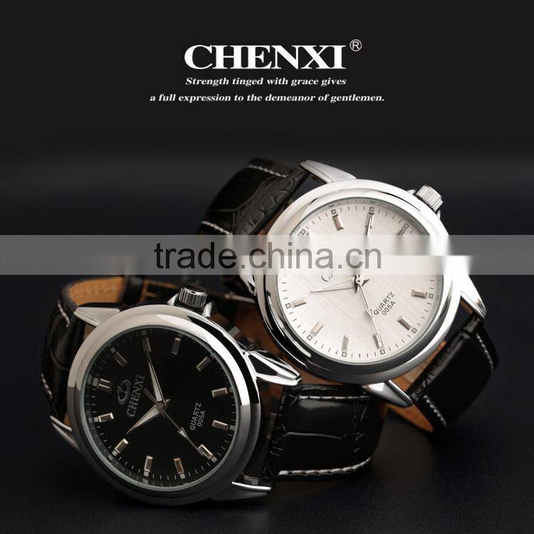 China CHENXI leather watch 005AML,Genuine cow leather or PU leather watch for Customized your logo
