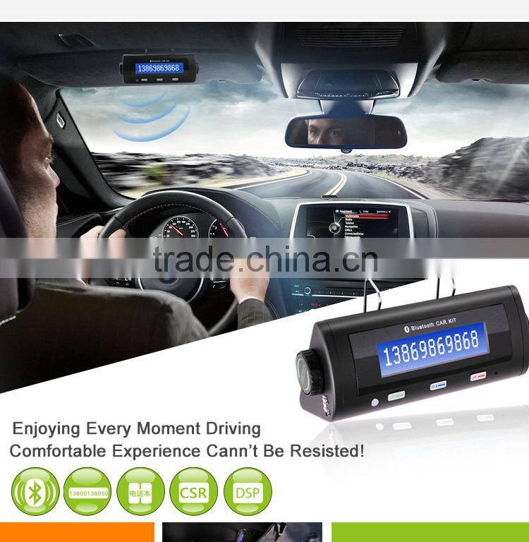 Sun Visor Bluetooth Handsfree Car Kit with Phone No. Display, Aux Bluetooth Car Kit with Car Charger