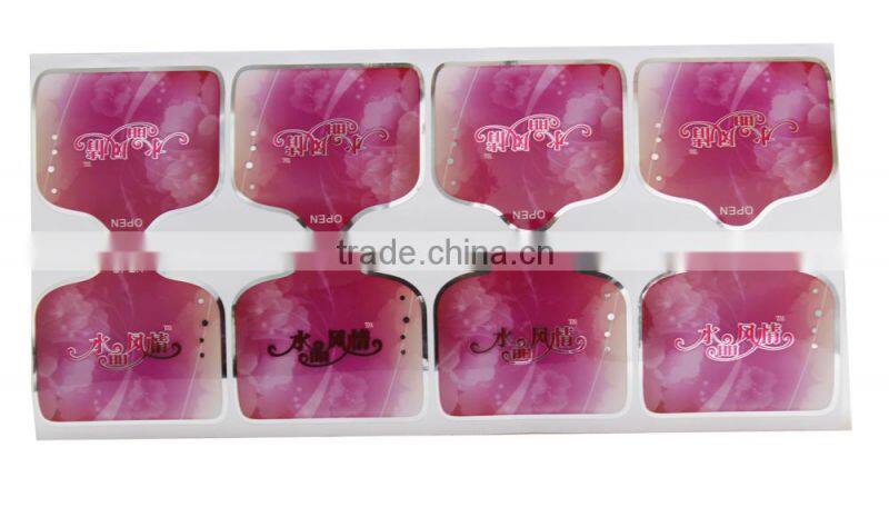 custom printed plastic label waterproof tag backage sticker