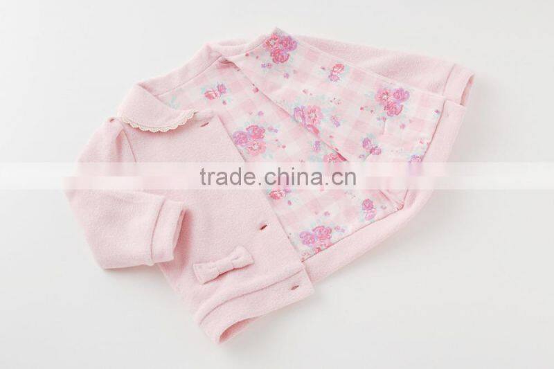 Japanese wholesale high quality product jackets winter baby girl children clothe kid toddler clothing infant garment with ribbon