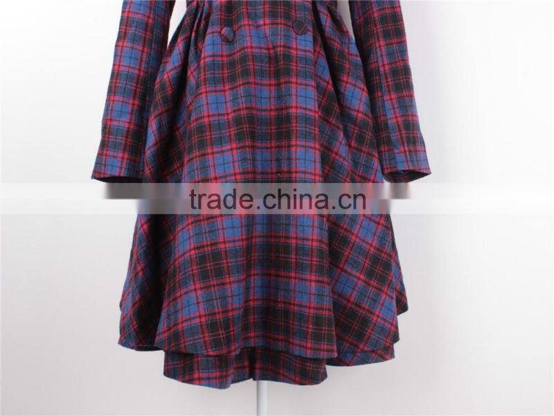 Lady's garment stock lot checked winter coat and dress