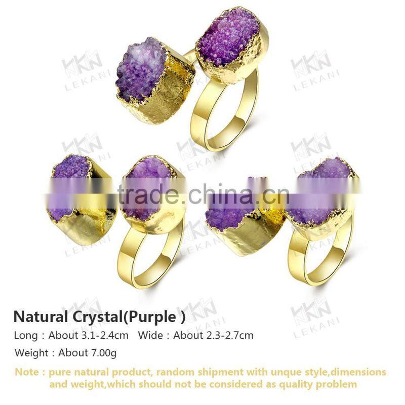 Purple Double natural stone gold ring designs for men