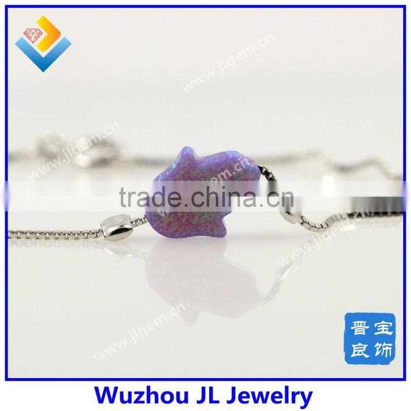 Wholesale Handmade blue fire opal bracelet 925 sterling silver tennis bracelets opal heart tennis bracelet