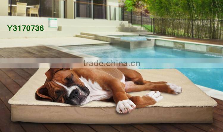 Hot Sale 2-in-1 Indoor/Outdoor Waterproof Pet Bed with Removable Sherpa Blanket