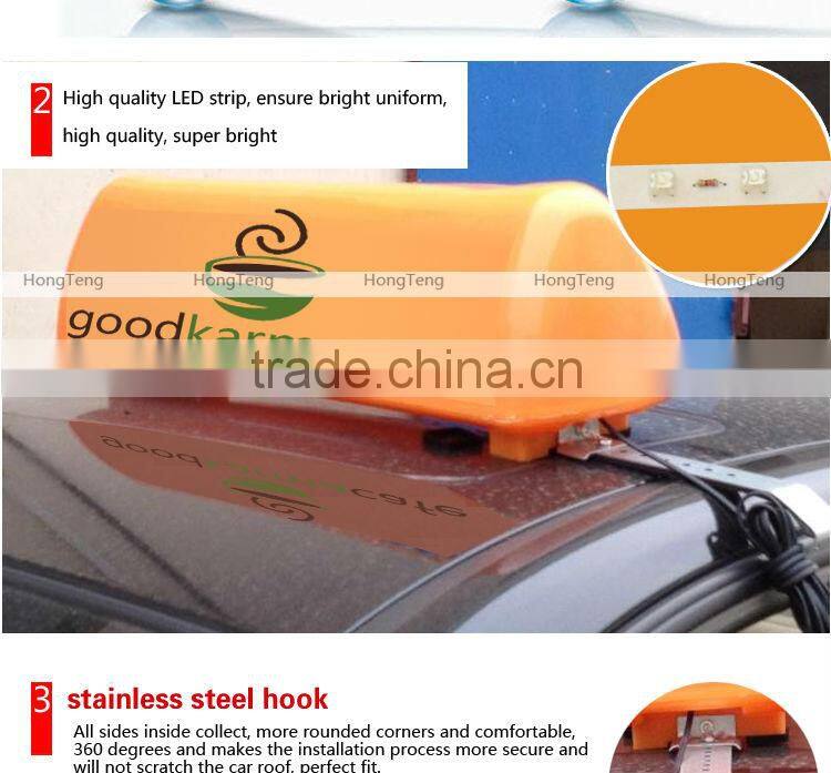 Yellow advertising taxi accessories led taxi top light for sale