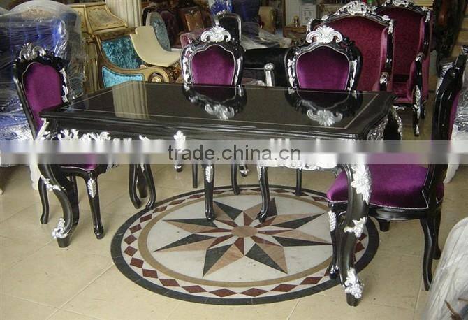 Antique classical dining table and chair set D1082