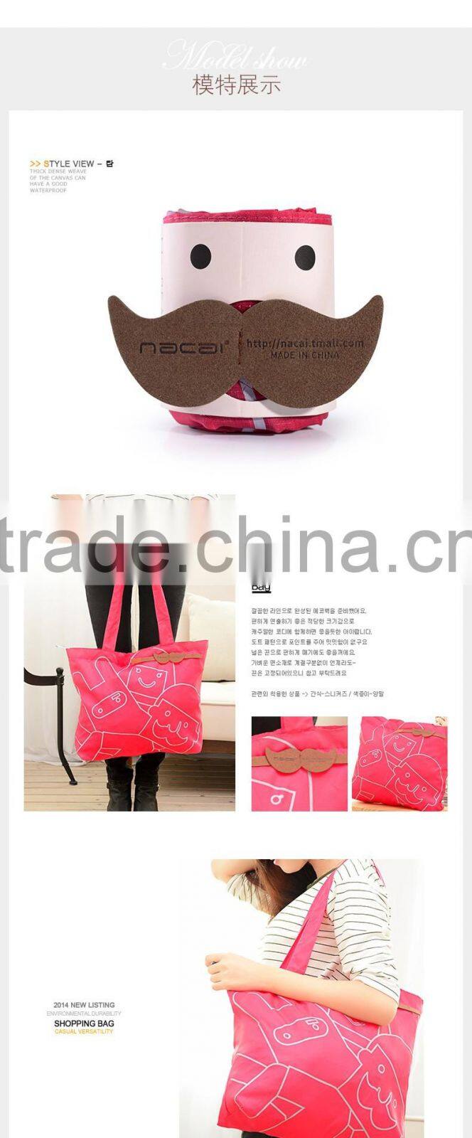 Newest beard shape folding recycle shopping bag women handbag