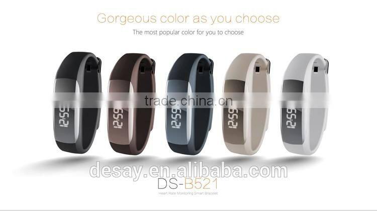 Desay Multi-function Pedometer Call/SMS DS-B521 Smart Band with Heart Rate for iOS 7.1 + Android 4.3 +