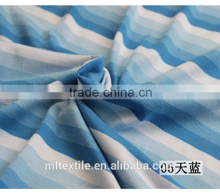 Yarn dyed stripe pattern knitting lycra fabric Tshirt fabric