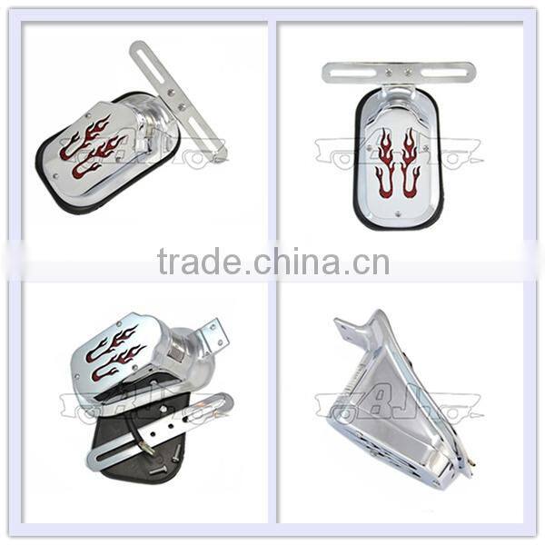 BJ-3118B-C fire style chrome aluminum led license plate bracket tail light