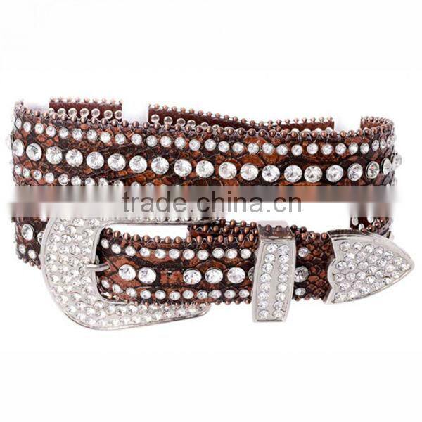 Wholesale Women's Rhinestone Western Leather Belts