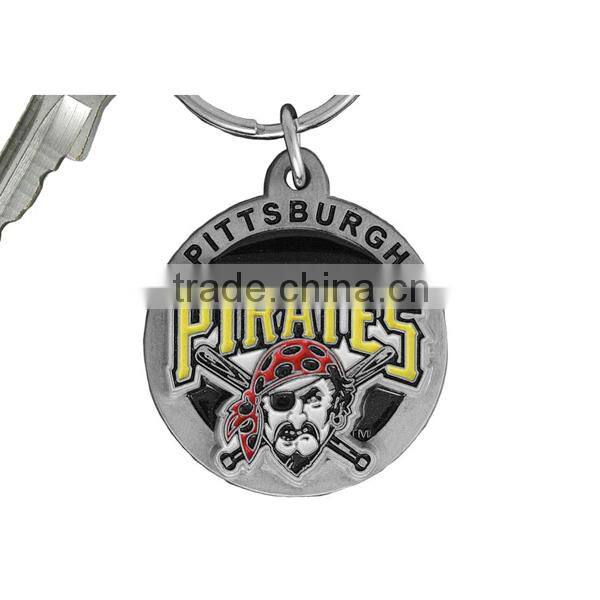 Lead & Nickel Free!! Softball MOM Key Chain Silver Tone Oval That Displays A Softball & Bats Keyring