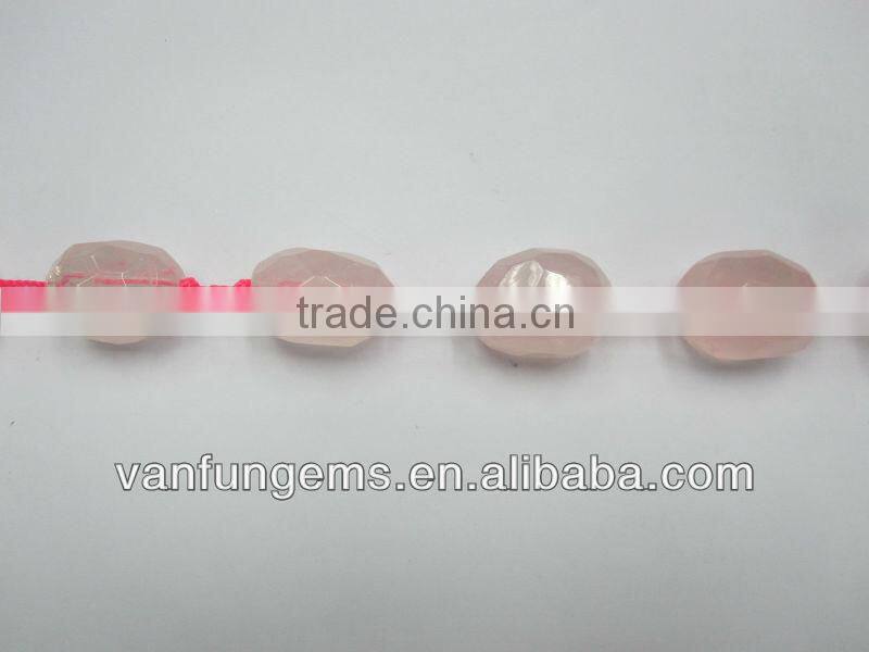 Faceted tumble natural stone madagascar rose quartz