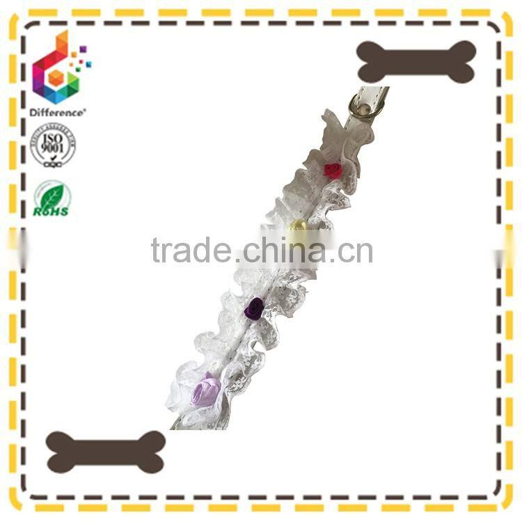 White lace PU dog collar