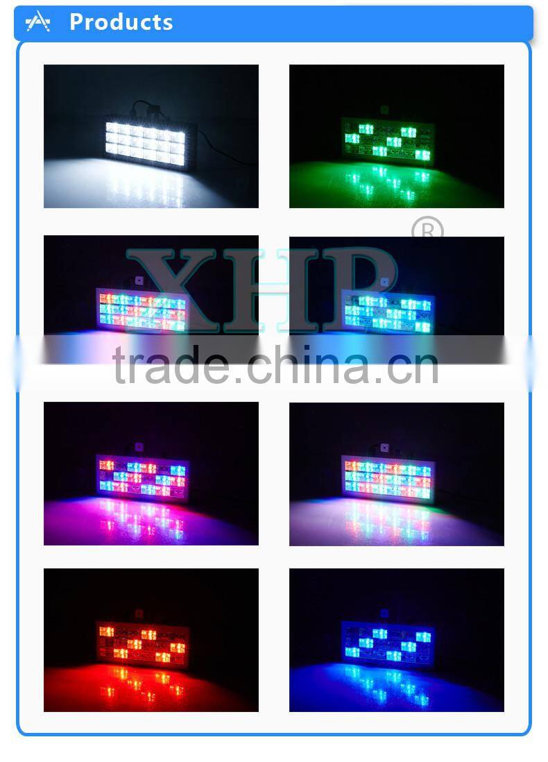 LED Sound Activated Strobe Light Mini RGB 18PCS LED Strobe Grille Disco Party Bar DJ Light