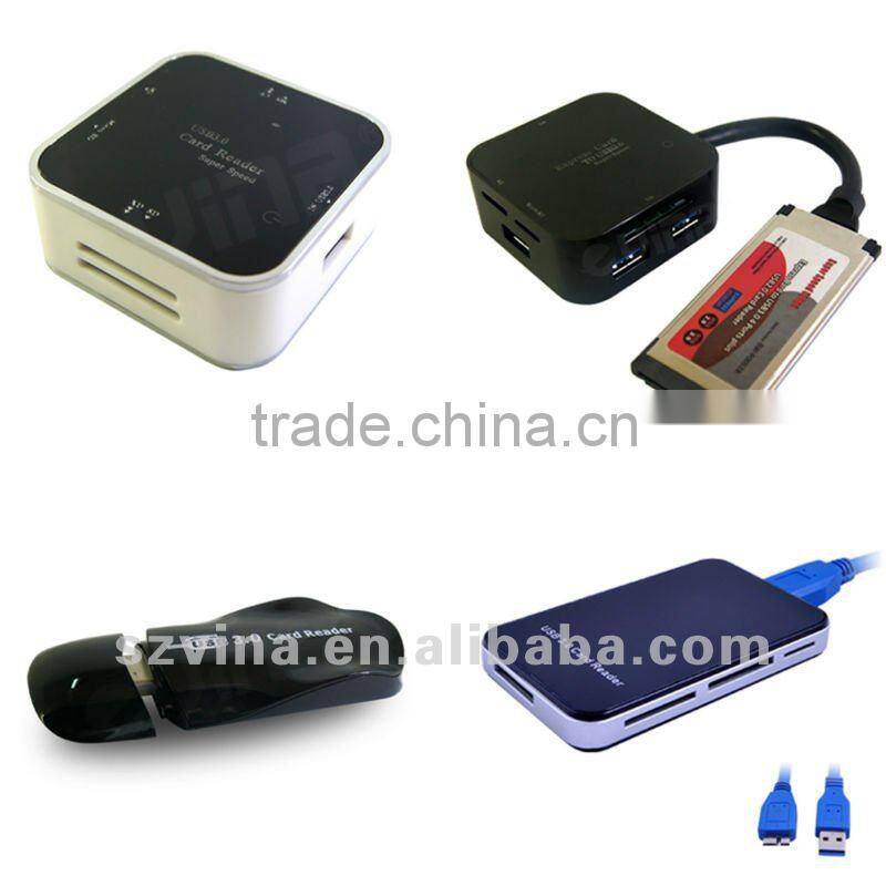 HOT! Super speed USB 3.0 card reader with UV painting for SD,SDHC,SDXC,MS,MMC,XD,CF,M2,T-Flash