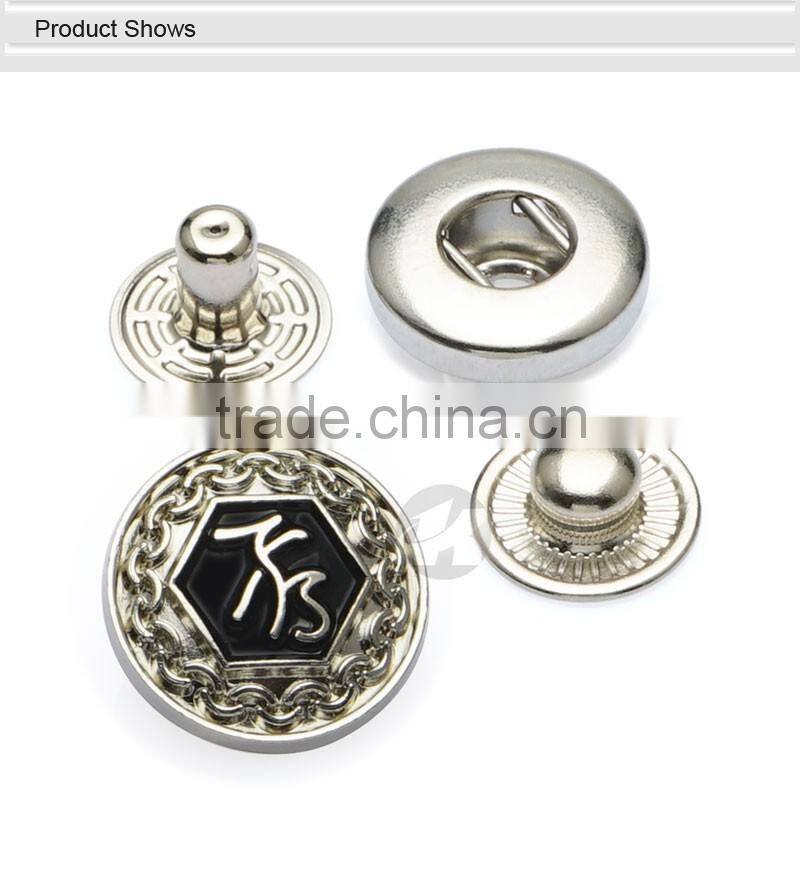 Custom China Cheap Round Shape Engraved Metal Buttons caps