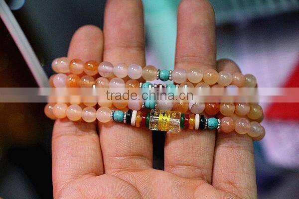 Wholesale fashion gemstone crackle agate beads bracelet jewelry