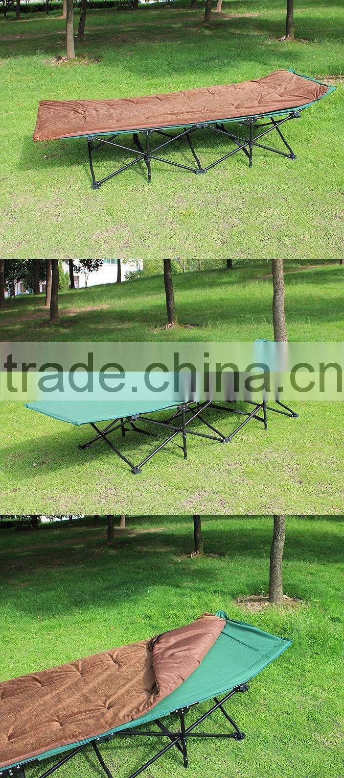 Outdoor portable folding military bed