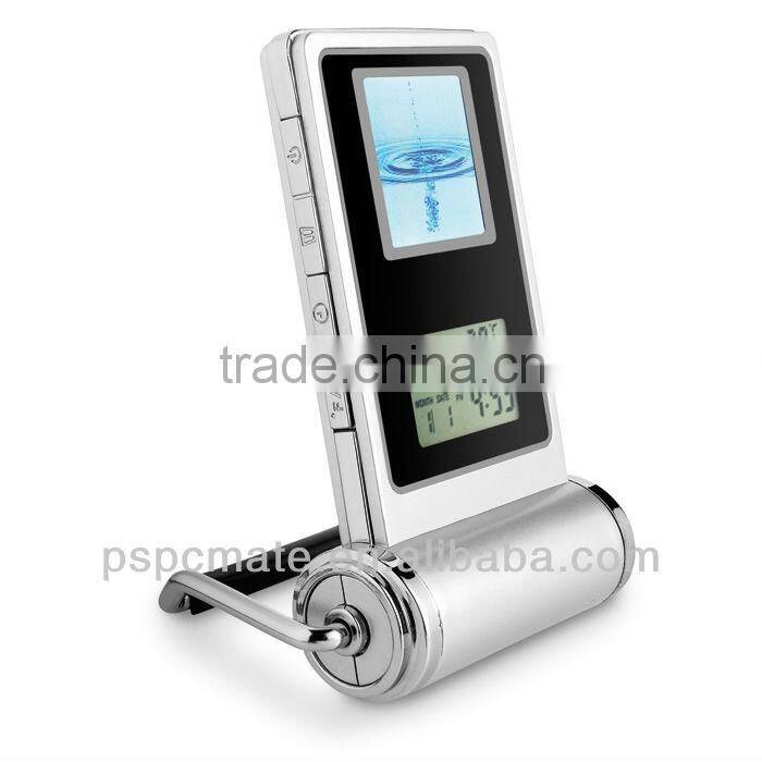 mini digital photo frame with clock and thermometer as gift
