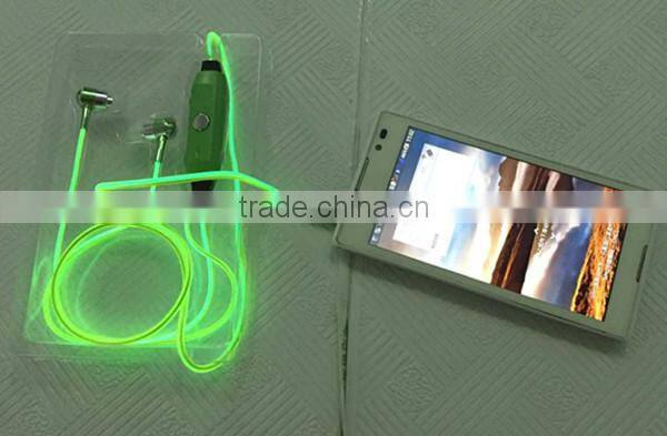 novelty el wire flash earphone and headphone for christmas gift item