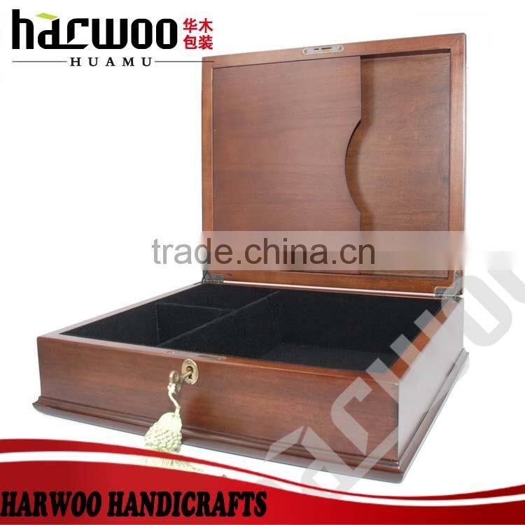 solid wood board box,luxury lacquered wooden box with closure,customized wooden box
