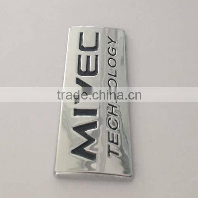Decorative plastic chrome plating 3D name logo