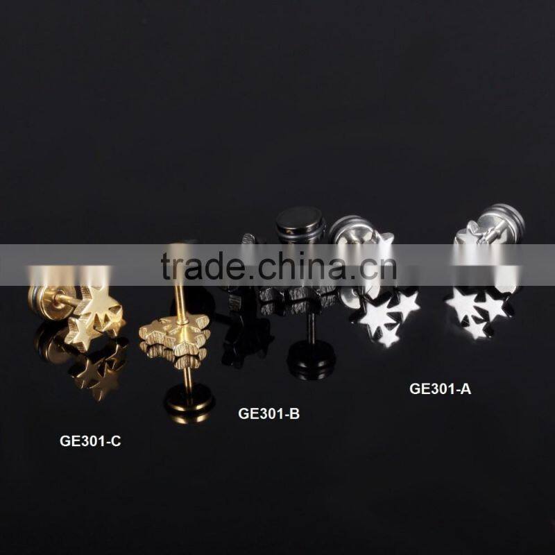2016 latest simple design ginger snap jewelry button star saudi gold jewelry earring