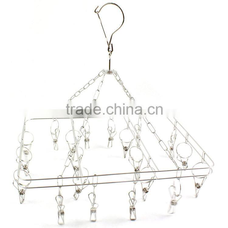 stainless steel hanging underwear and sock hanger with clips