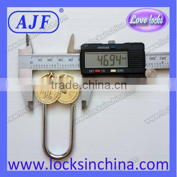 AJF 50MM Fashionable Newest Heart Love Padlock for Wedding or Valentine's Day gift