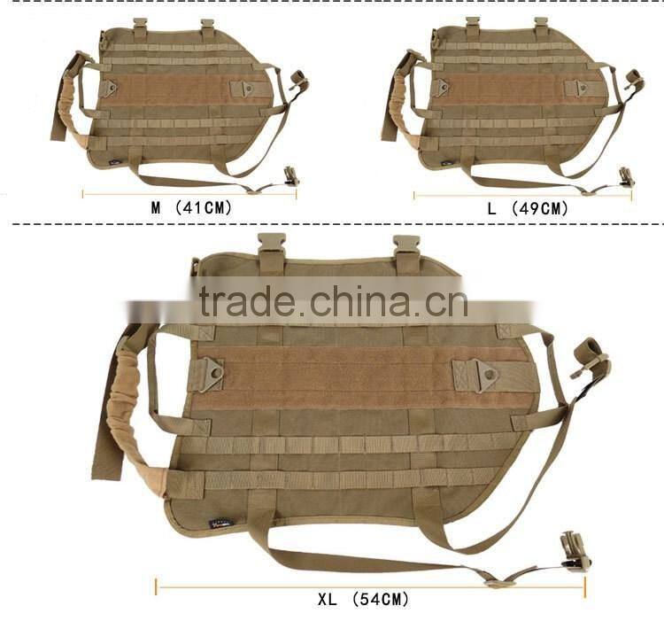 2016 professional molle design Army Dog vest comfortable wearing Dog vest with diferent sizes
