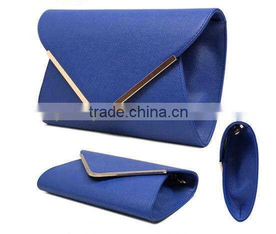 Elegant Purple Plain Leather Clutch Envelope Bag