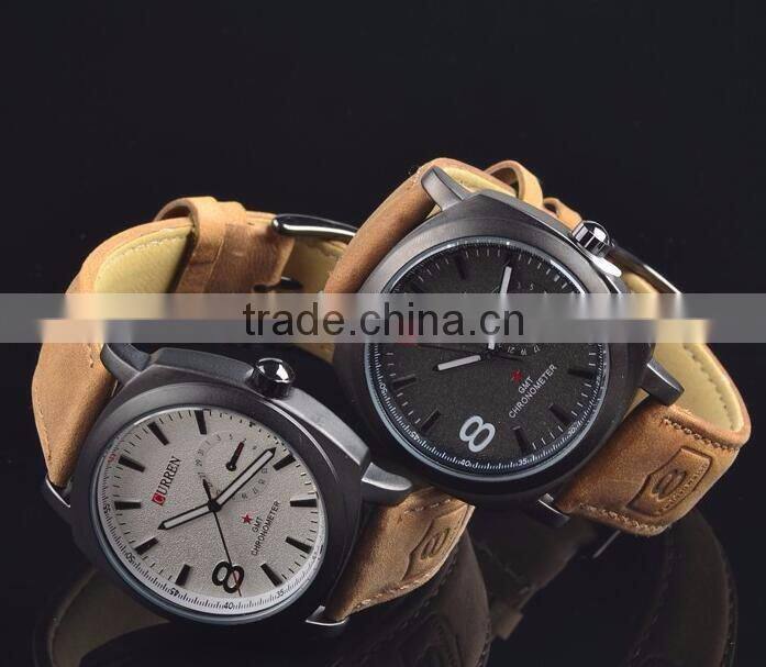 NEW fashion Curren mens watch, luxury leather strap man wrist watch, sports watches for travel