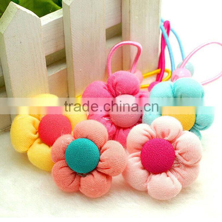 2014 New arrive kids rose flower hair band with elastic string