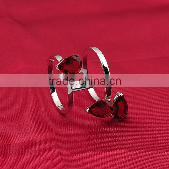Modern Design Cheap Wholesale Heart Shaped Ruby Ring